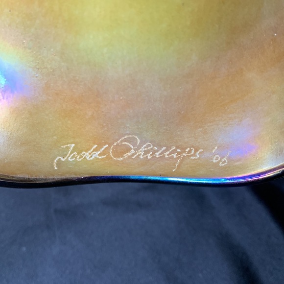 Set of 3 signed Quoizel Todd Philips 2006 art glass pendant light fixtures/shade - Picture 6 of 10